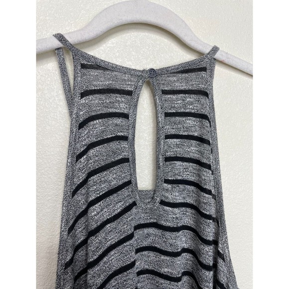 Love Fire Striped Large Halter Knit Midi Dress Gray Sleeveless Keyhole Back New - Picture 4 of 7